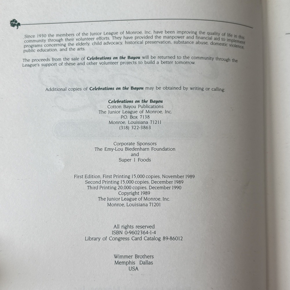 Celebrations on the Bayou‎ : An Invitation to Dine in Cotton Country Style. 1989 - Picture 3 of 15